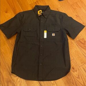 #4 Carhartt Men's Sz Med Dark charcoal Short Sleeve loose fit Shirt BNWT